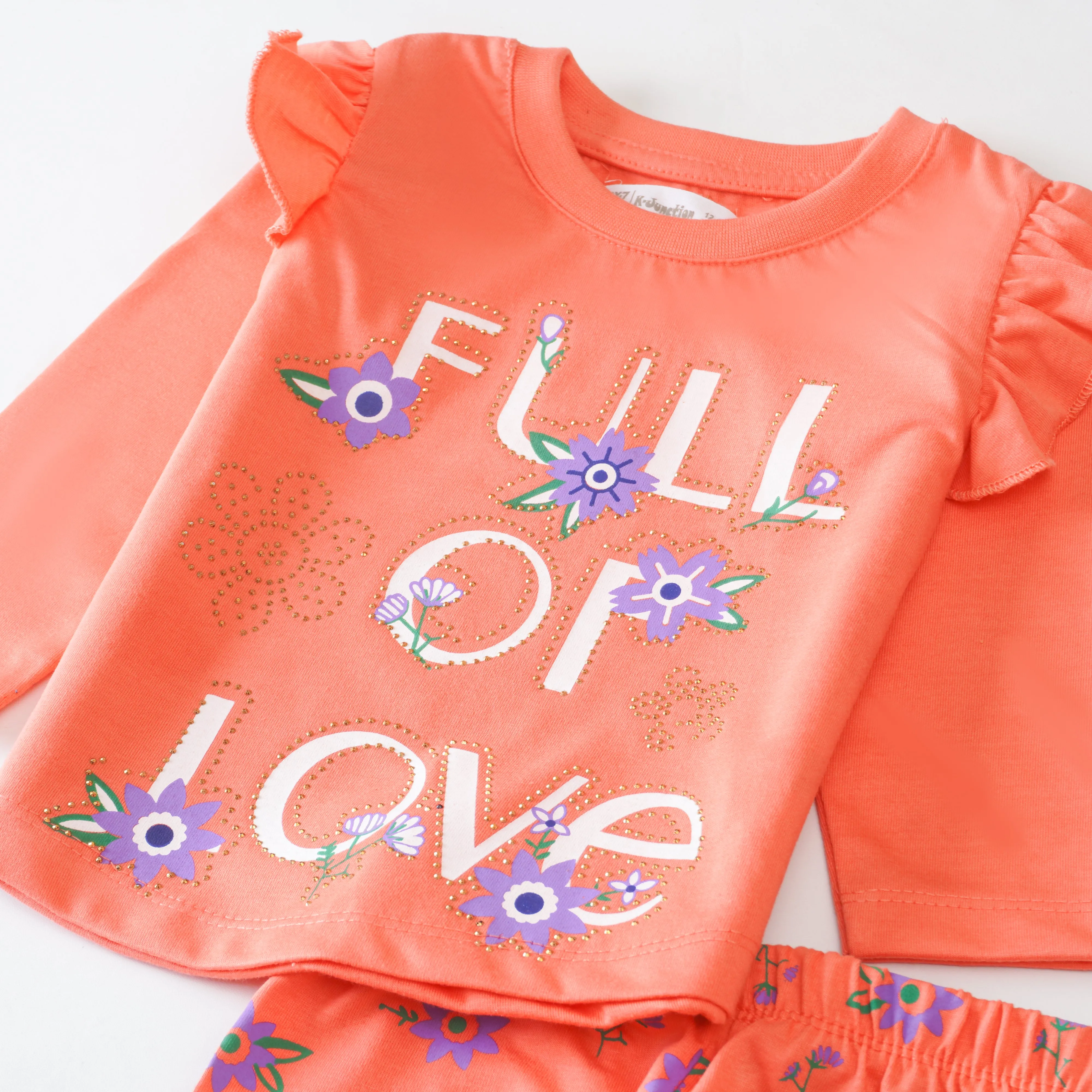 Girls Printed Full Sleeve Suit