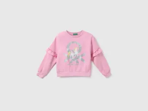 Girls Printed Round Neck Sweatshirt