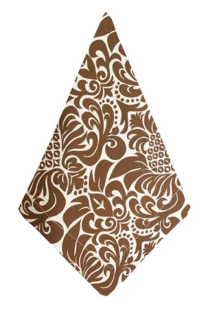 gracious chocolate brown printed cloth dinner napkins