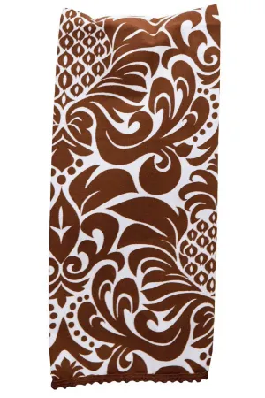 gracious chocolate brown printed cloth guest towels