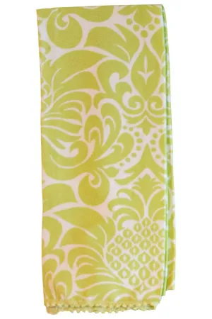 gracious linden green printed cloth guest towels