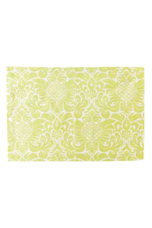gracious linden green printed cloth placemats