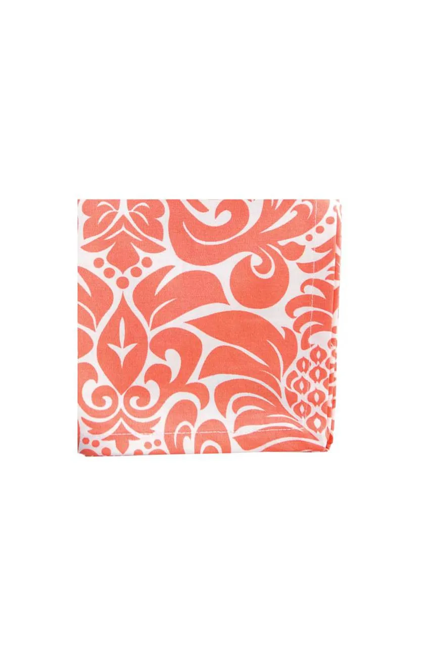 gracious persimmon peach printed cloth cocktail napkins