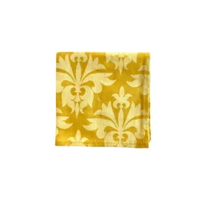 grand fleur gold printed cloth cocktail napkins