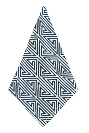 greek key licorice black printed cloth dinner napkins
