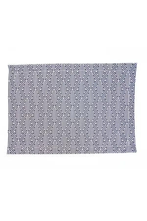 greek key licorice black printed cloth placemats