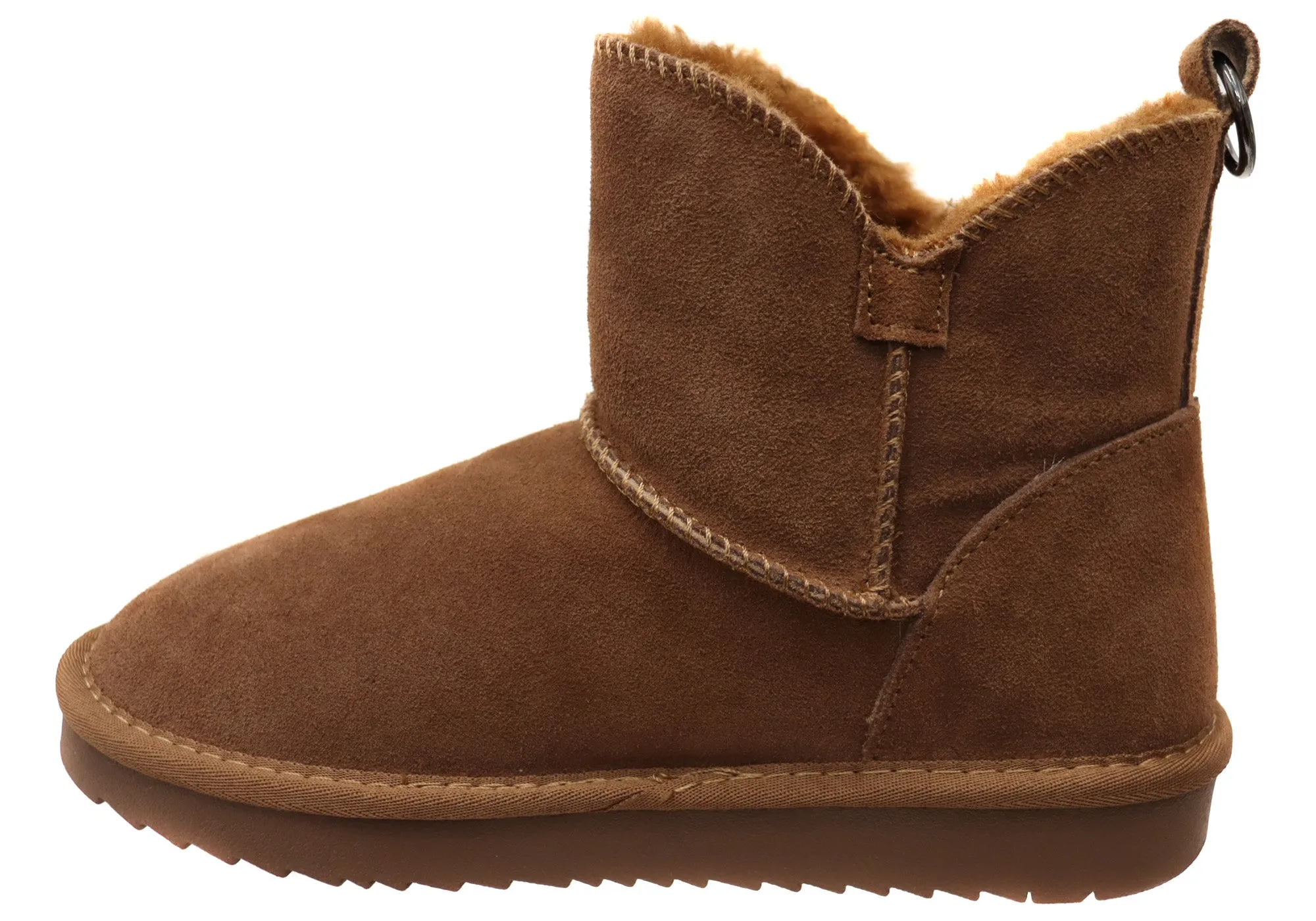 Grosby Nahil Womens Warm Comfortable Indoor Leather Boot Slippers