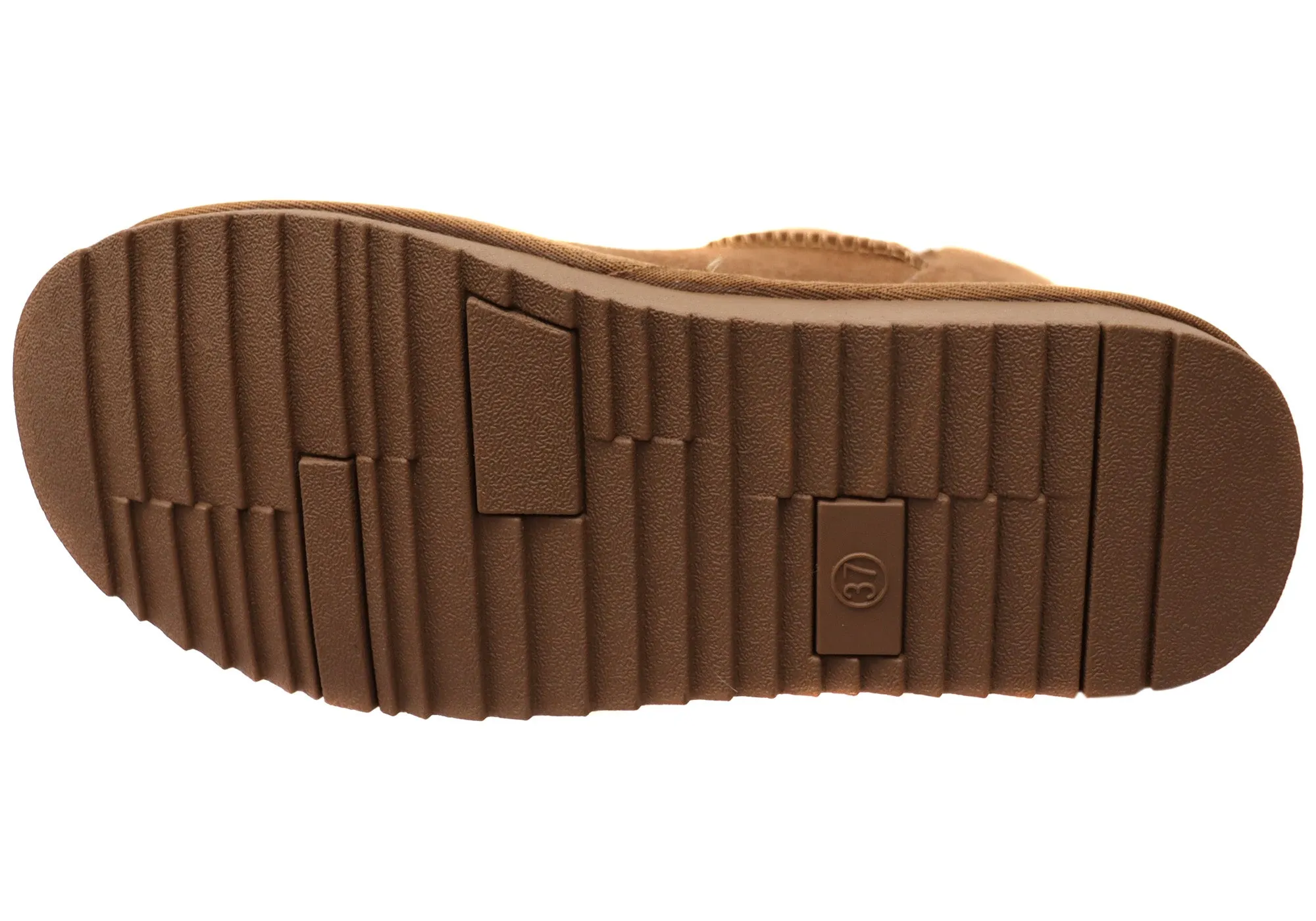 Grosby Nahil Womens Warm Comfortable Indoor Leather Boot Slippers