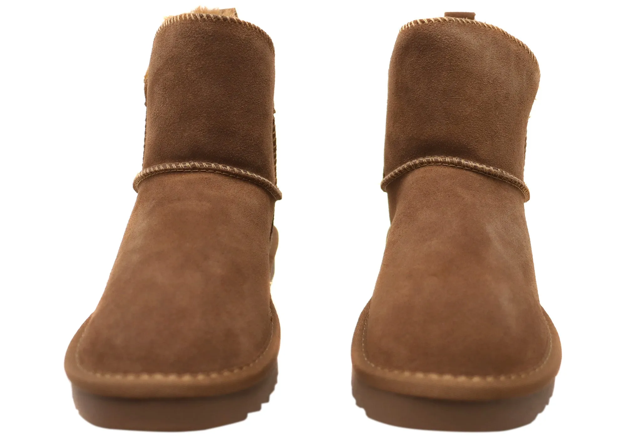Grosby Nahil Womens Warm Comfortable Indoor Leather Boot Slippers