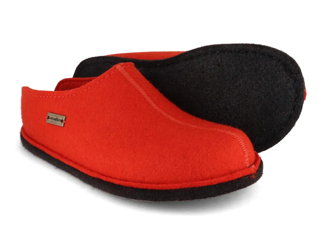 HAFLINGER Women Felt Slippers 'Flair Smily', orange
