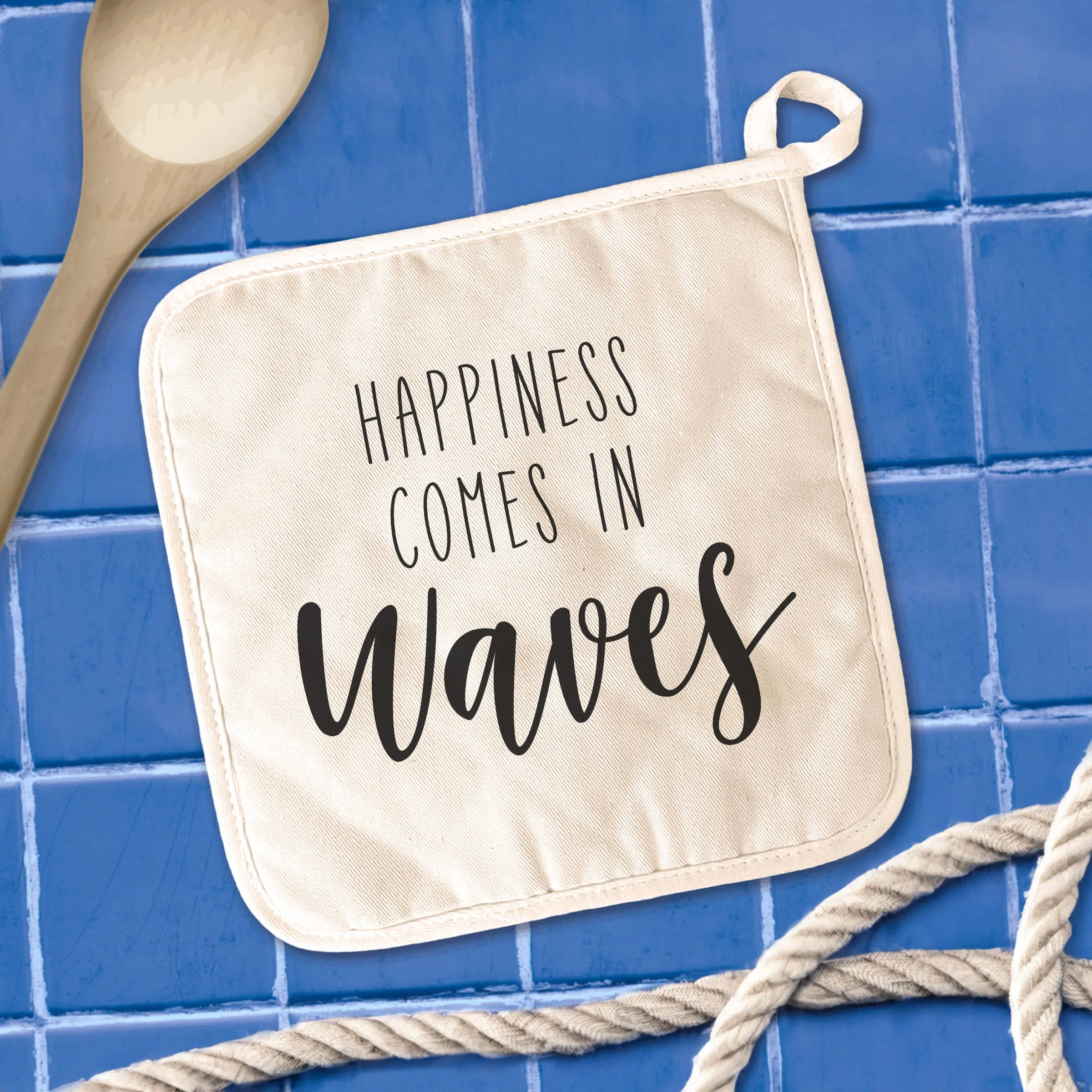 Happiness Comes in Waves - Cotton Pot Holder