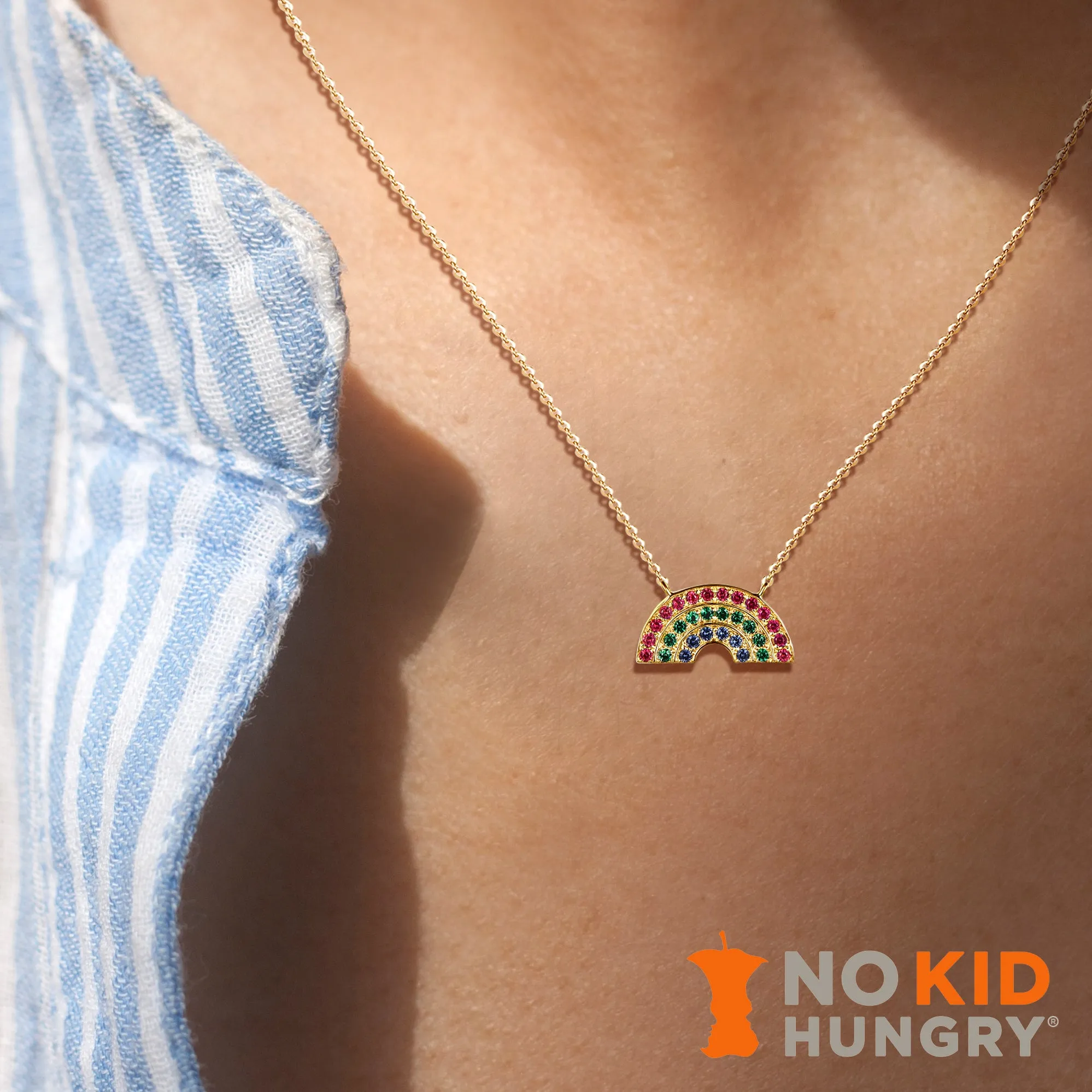 HELP US FEED KIDS! Buying Just 1 Gold Rainbow Necklace Donates Up To 50 meals!