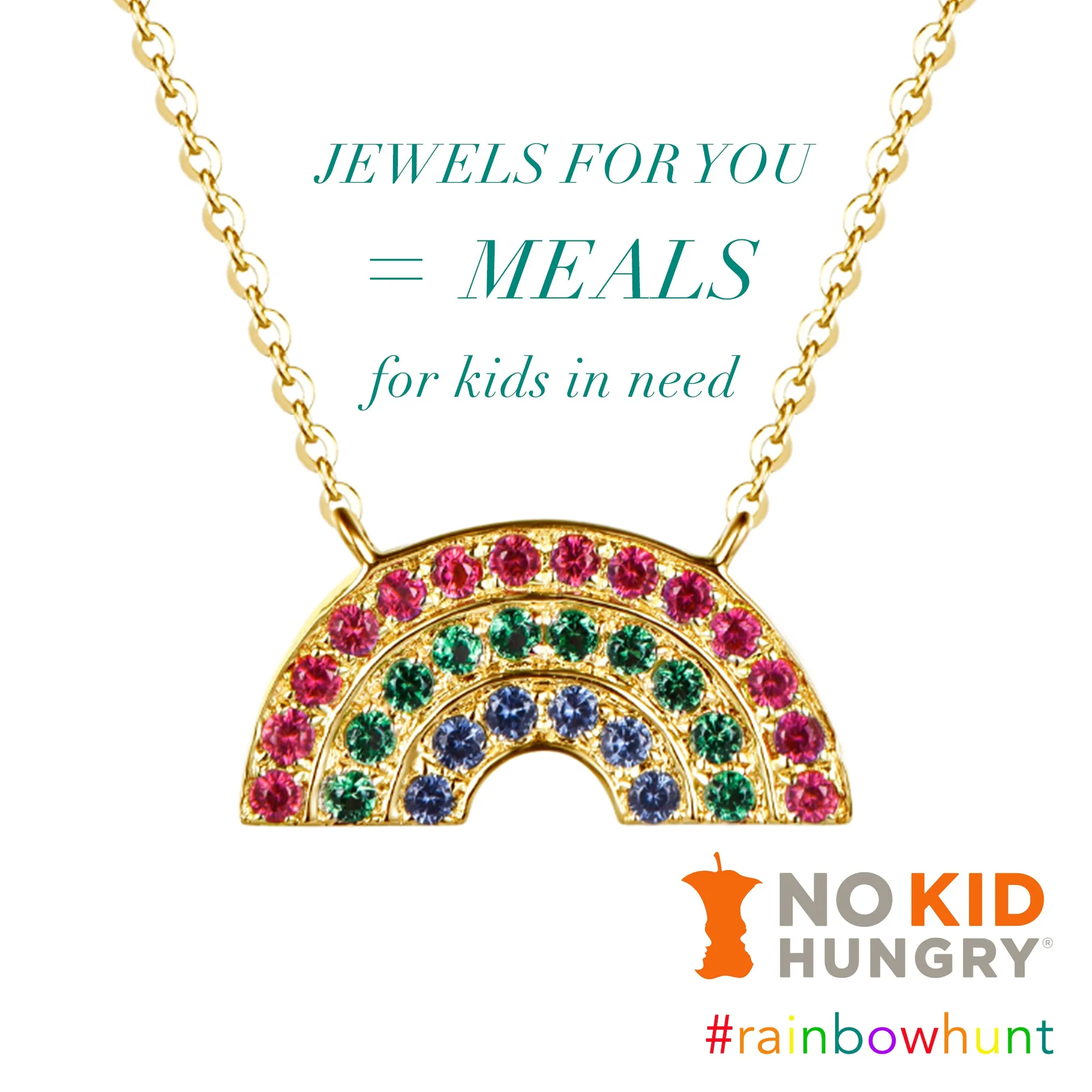 HELP US FEED KIDS! Buying Just 1 Gold Rainbow Necklace Donates Up To 50 meals!