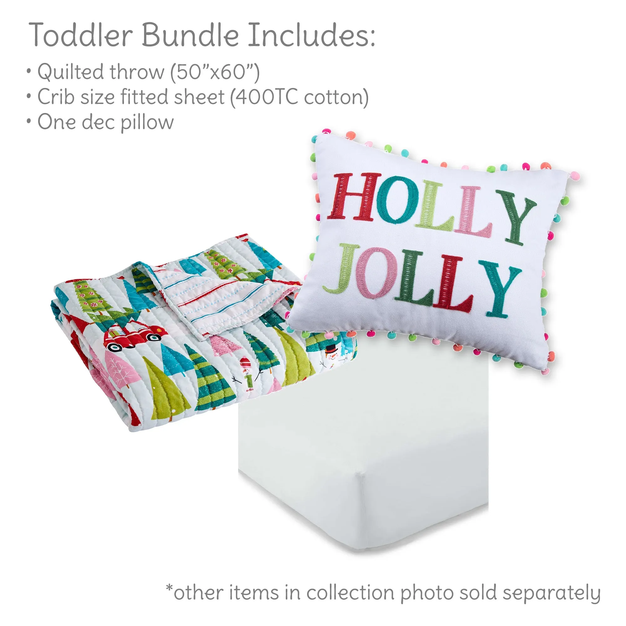Holly Jolly 3-Piece Toddler Bedding Set