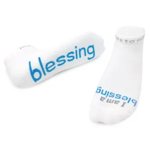 I am a blessing® white low-cut socks