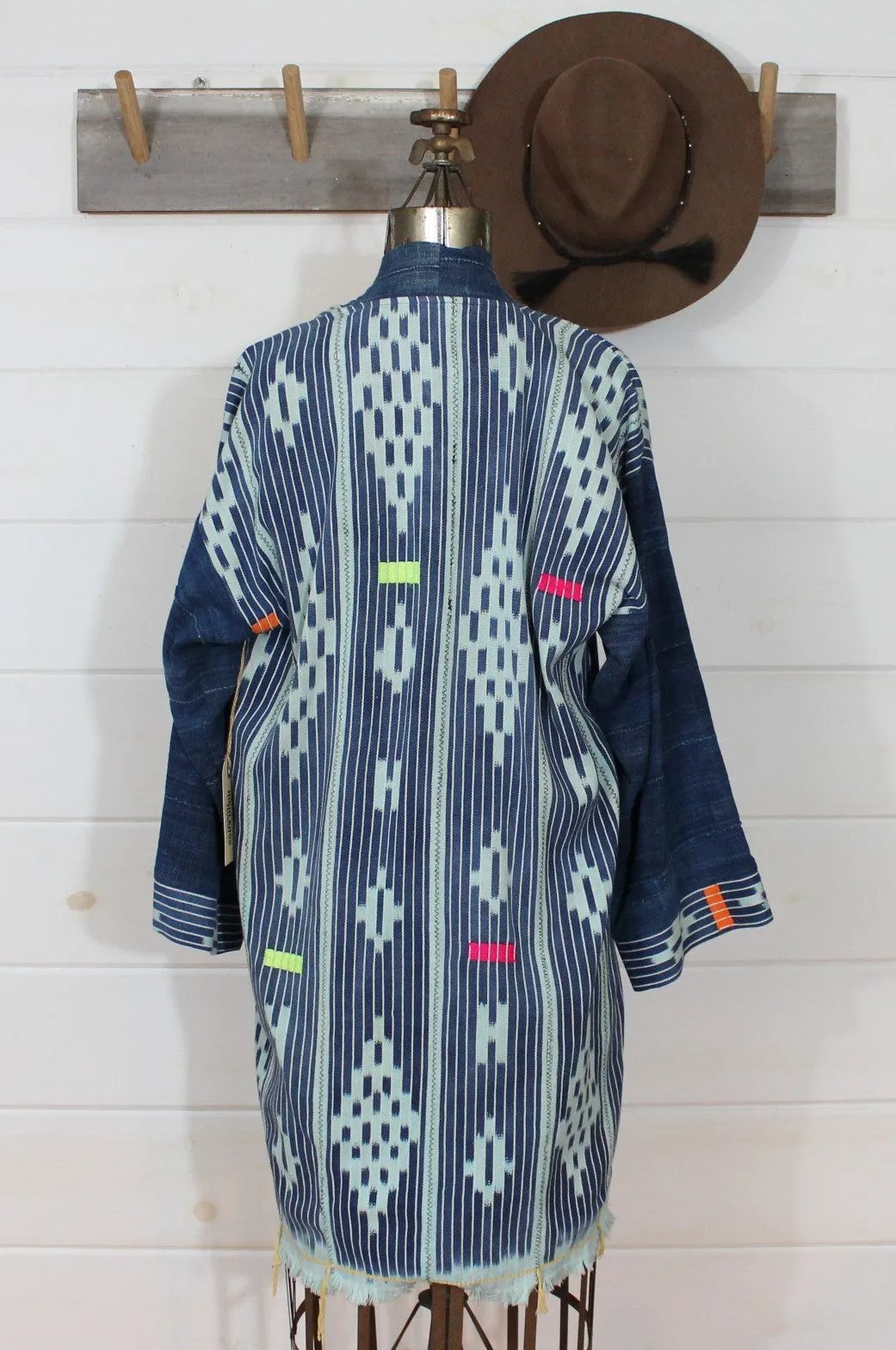 Indigo Ikat Duster