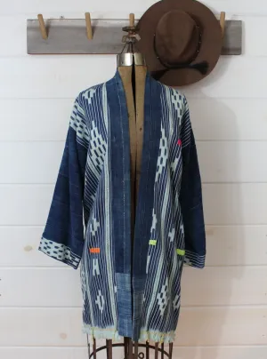 Indigo Ikat Duster