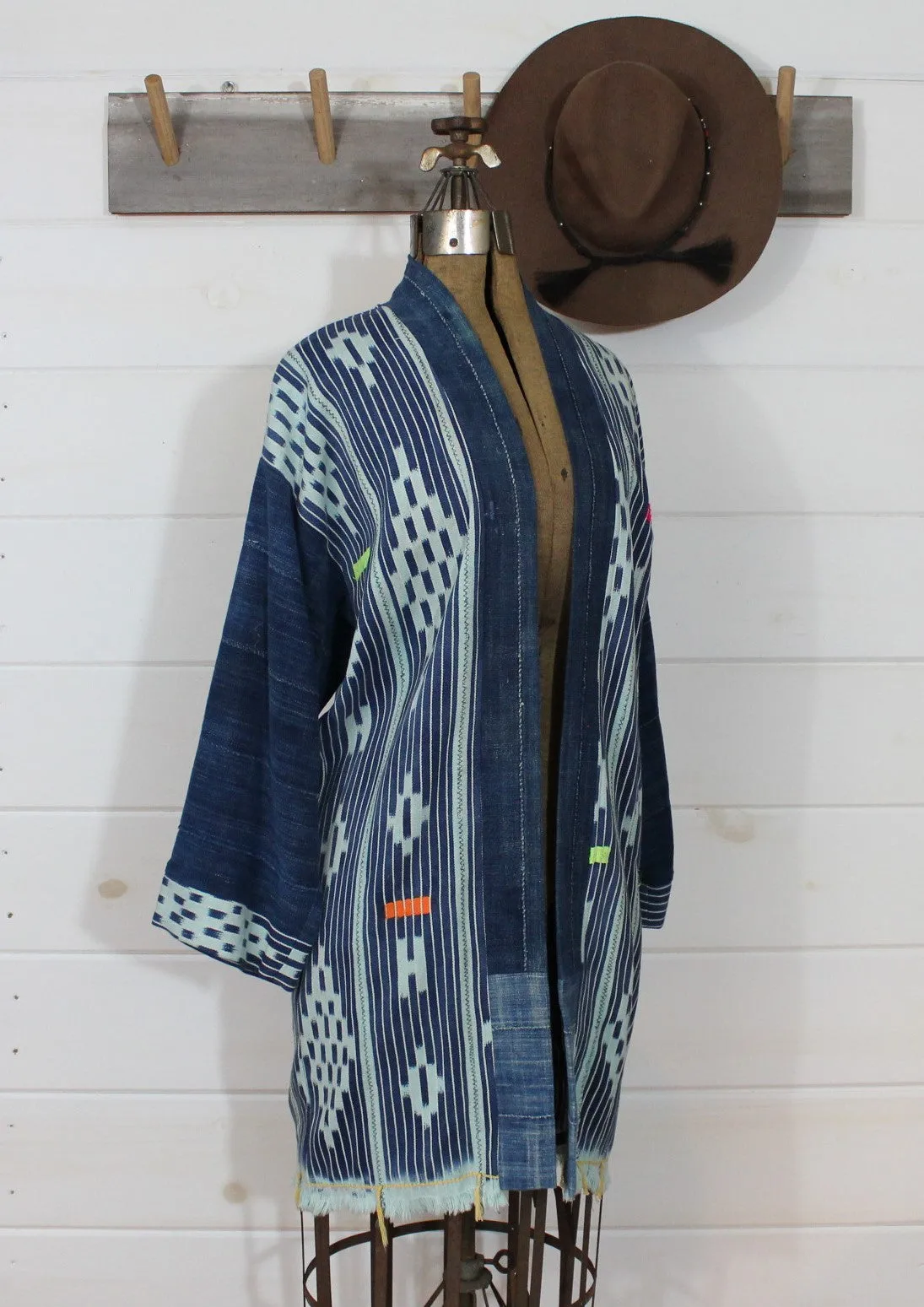 Indigo Ikat Duster