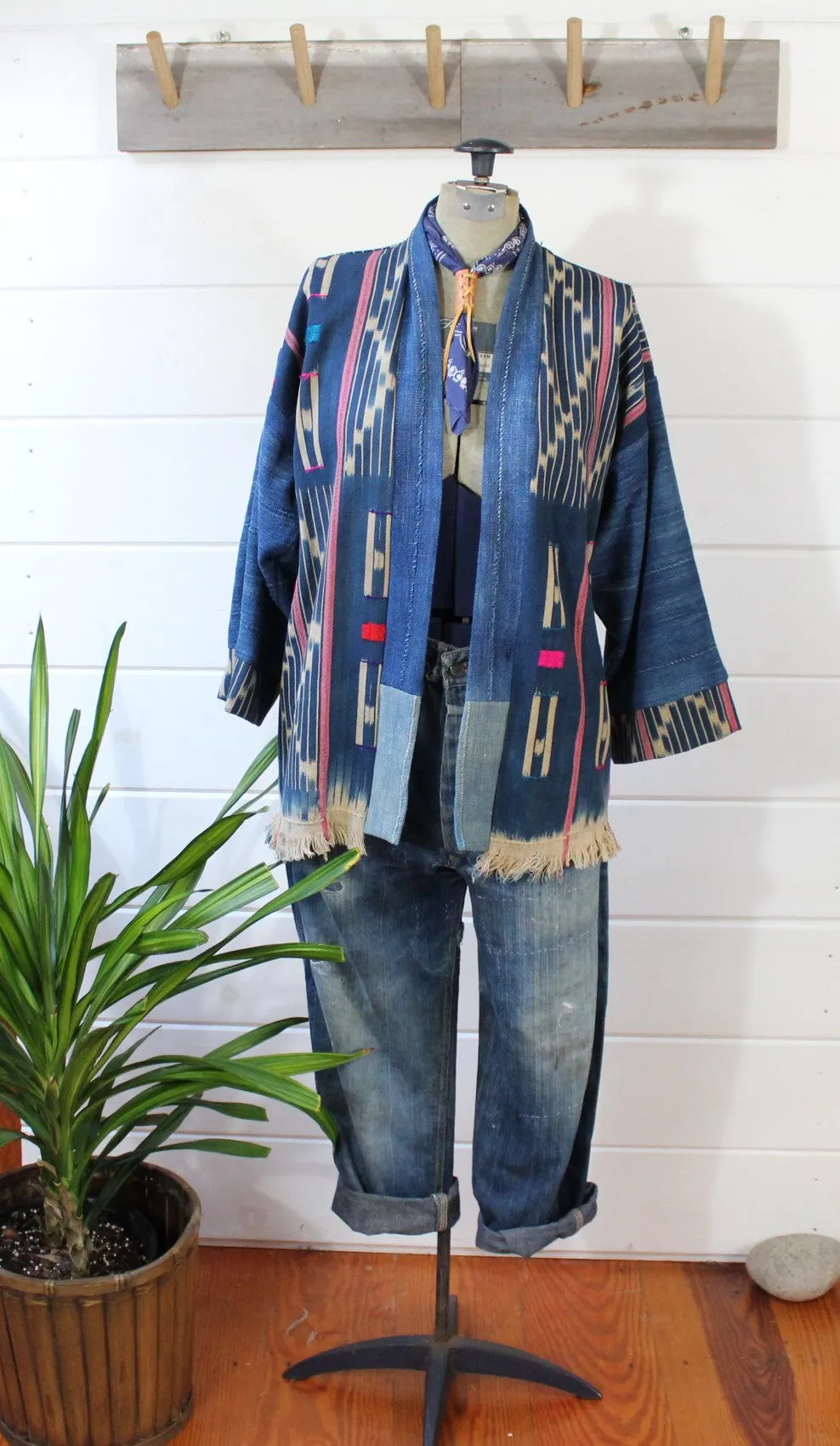 Indigo Ikat Haori Jacket
