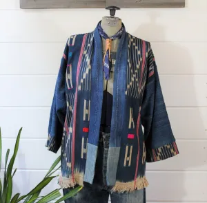 Indigo Ikat Haori Jacket