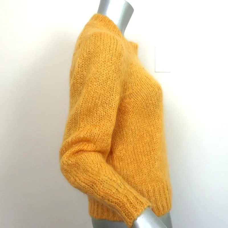 Isabel Marant Pullover Sweater Ivah Yellow Mohair-Blend Size 36 NEW