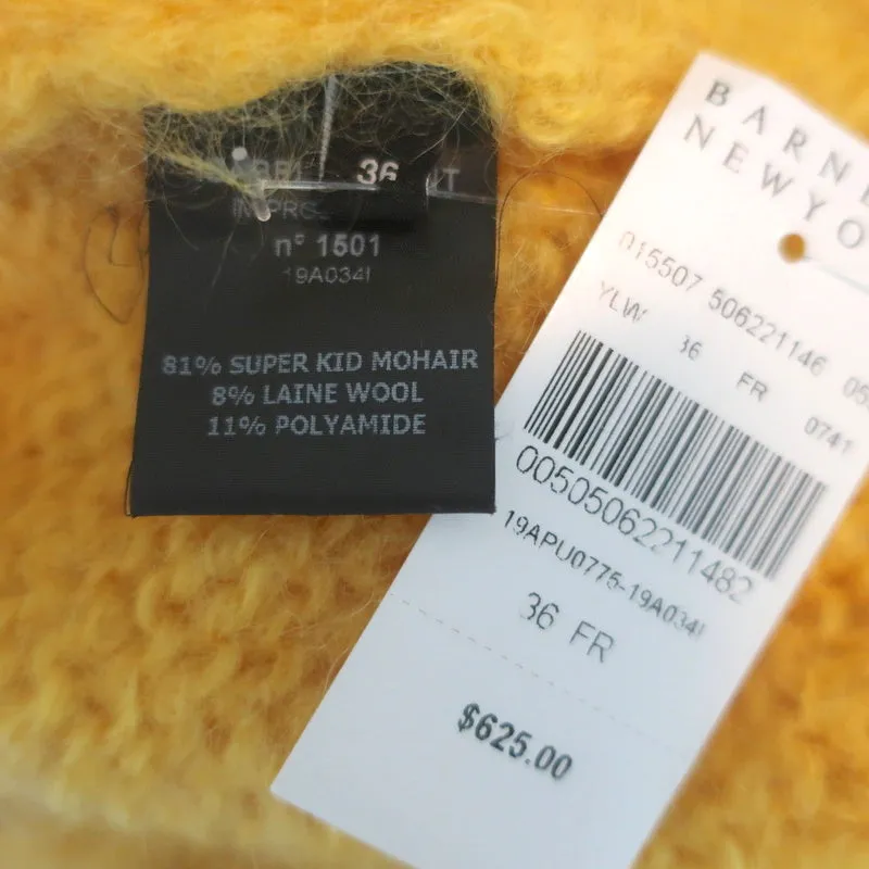 Isabel Marant Pullover Sweater Ivah Yellow Mohair-Blend Size 36 NEW