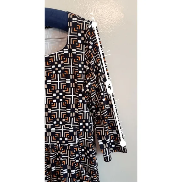 J McLaughlin  Emma Catalina Cloth Black Brown Printed Dress  Sz M