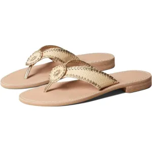 Jack Rogers Ro Flat Sandal Rattan Flip Flop Tan Brown Whip Stitch Leather NEW 11