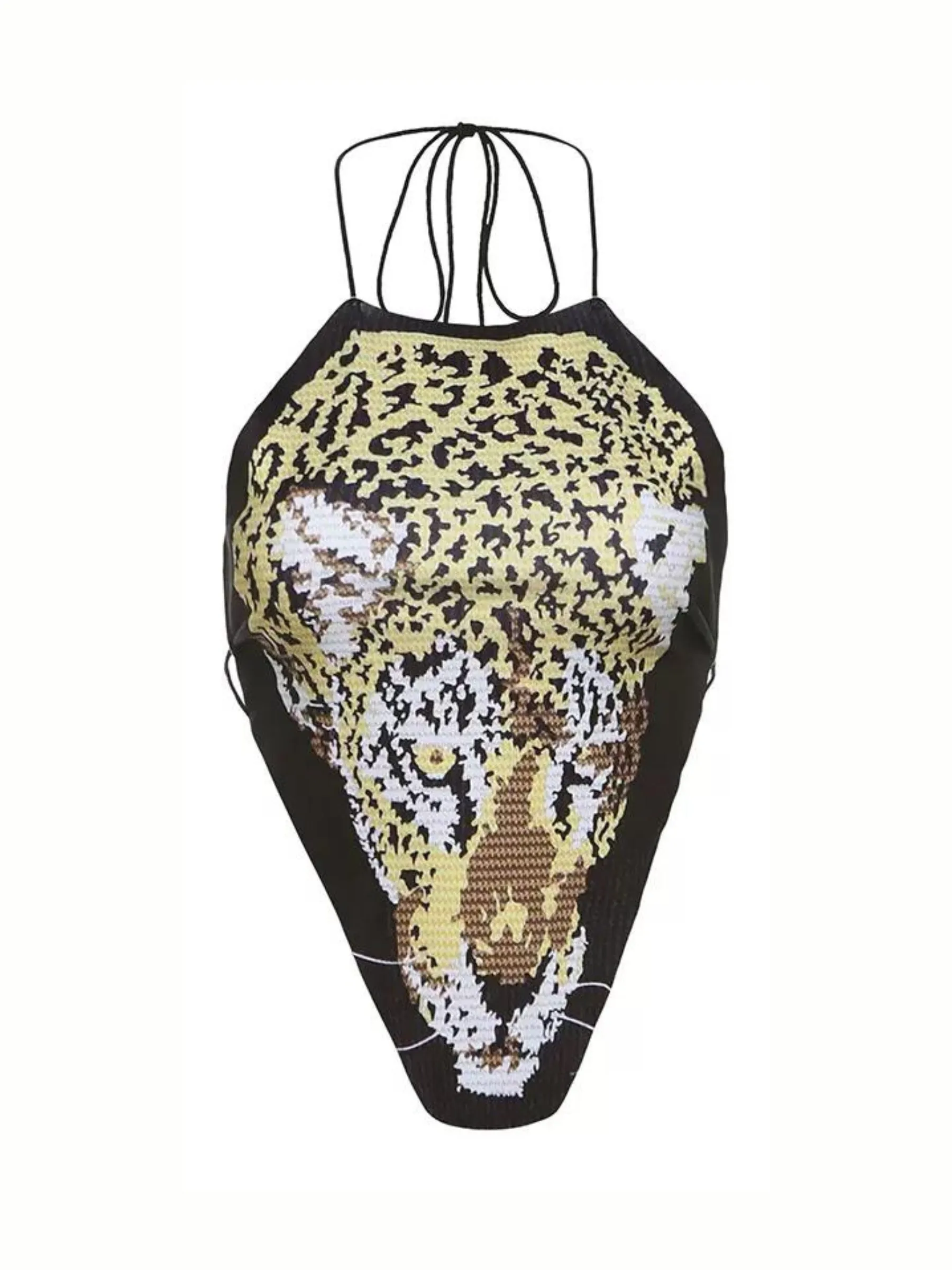 JazzHer Cheetah Print Backless Top