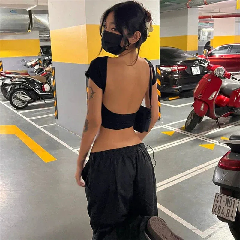 JazzHer Tenley Backless T-Shirt