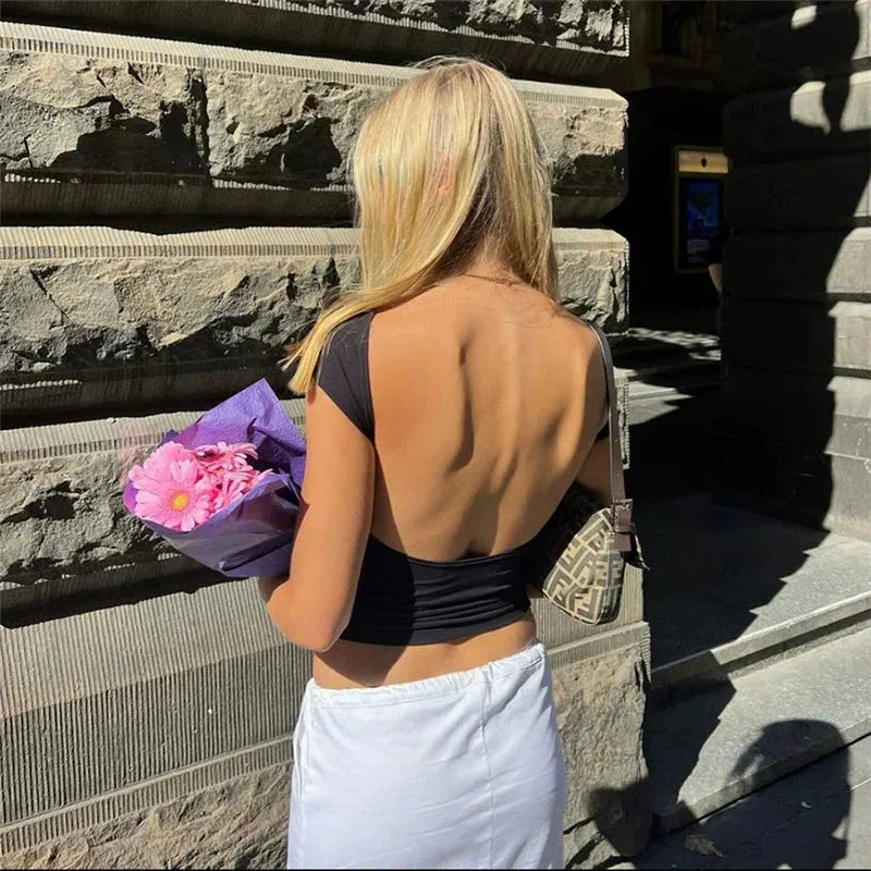 JazzHer Tenley Backless T-Shirt