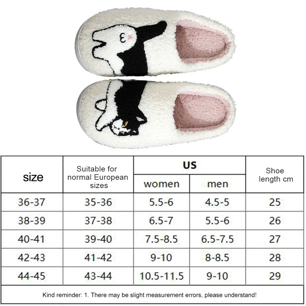 Kawaii Plush Cow & Cat Slippers 🐄🐱 | Cozy Non-Slip Indoor Footwear 👐✨ | Cute Warm Furry Slippers for Men & Women
