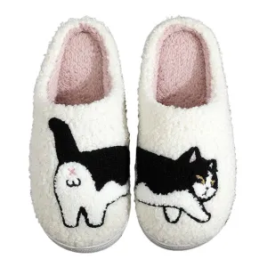 Kawaii Plush Cow & Cat Slippers 🐄🐱 | Cozy Non-Slip Indoor Footwear 👐✨ | Cute Warm Furry Slippers for Men & Women