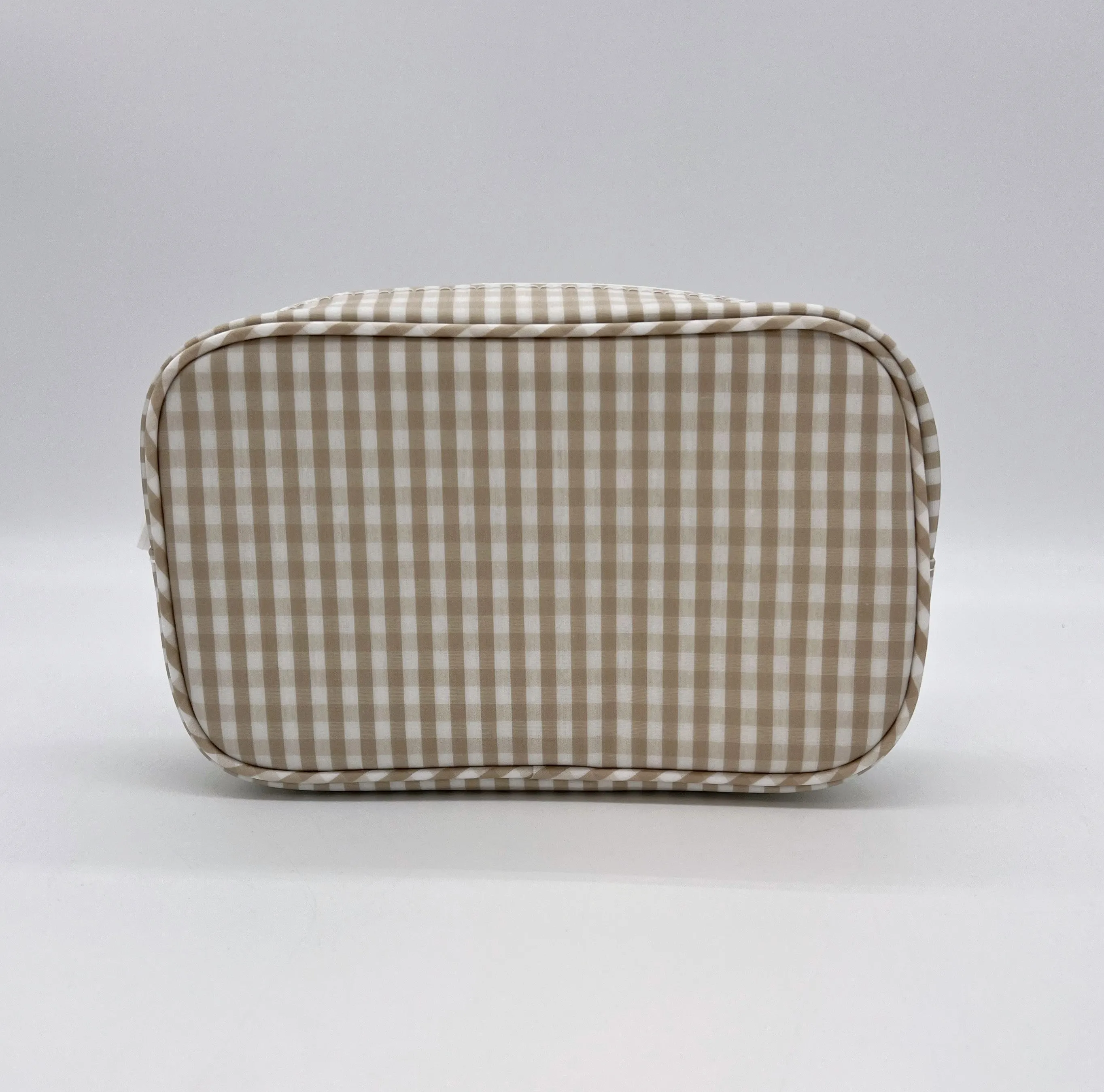 Khaki Gingham Duo Toiletry Set