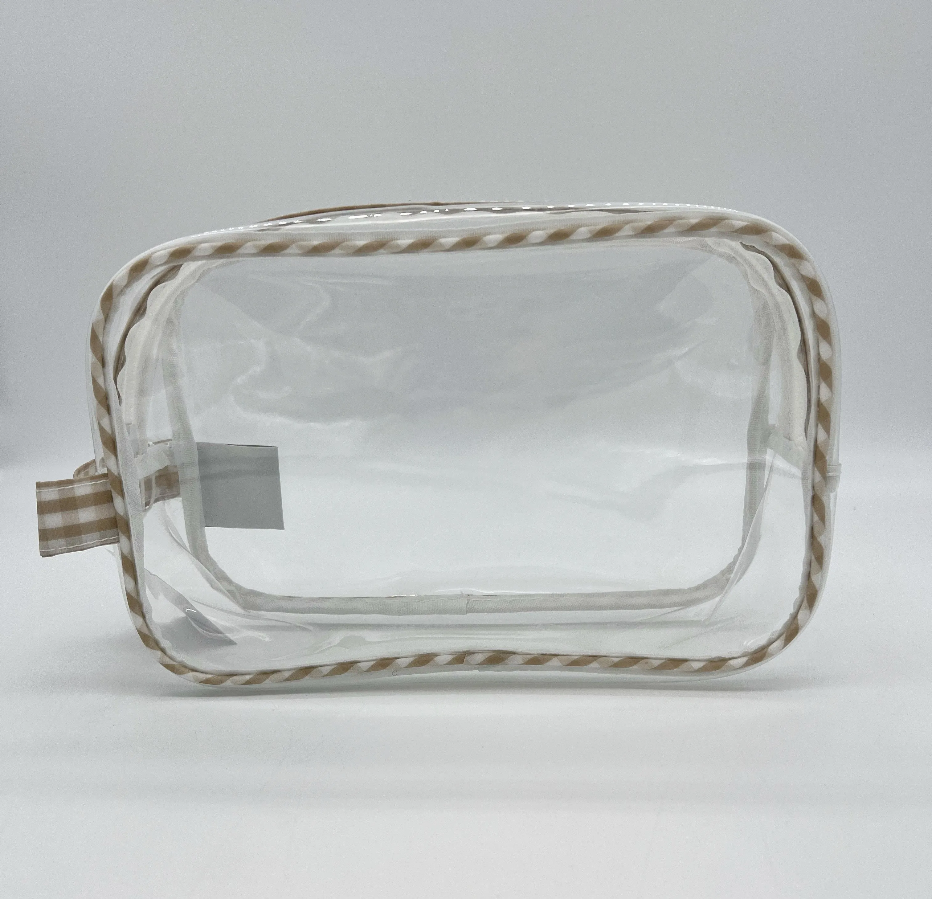Khaki Gingham Duo Toiletry Set