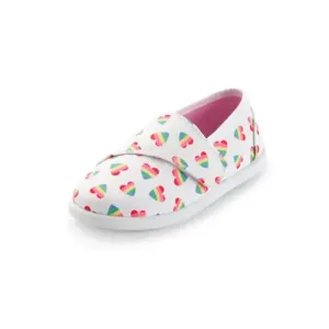 Kids Loafer Flat Slip On Canvas Sneakers White Heart - KKOMFORME