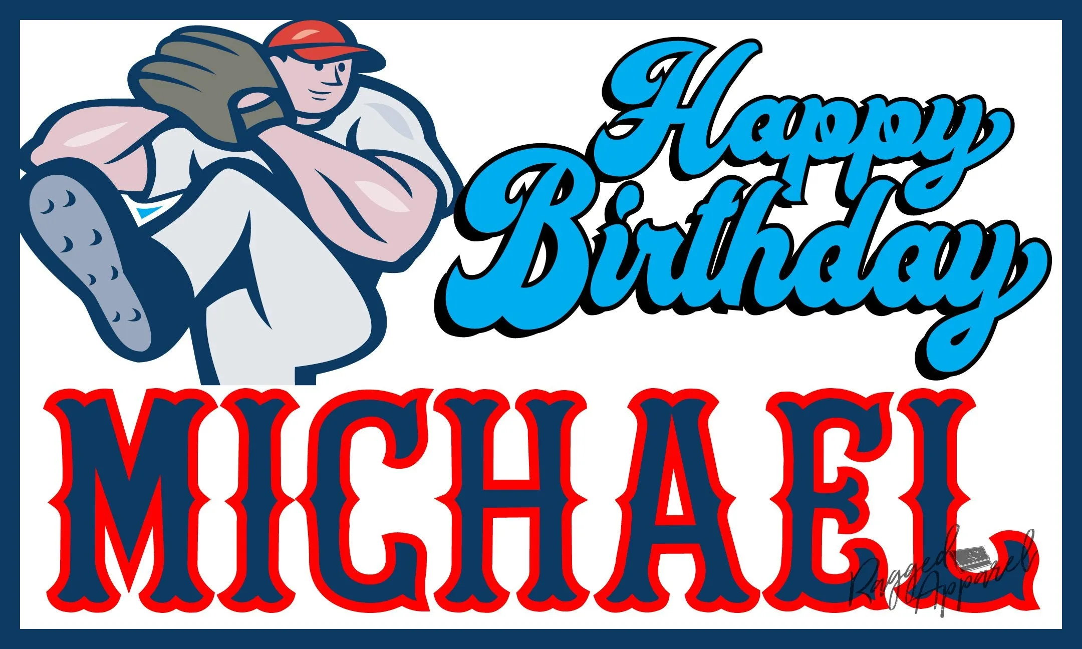Kids Personalized Baseball Birthday Banner