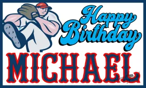 Kids Personalized Baseball Birthday Banner