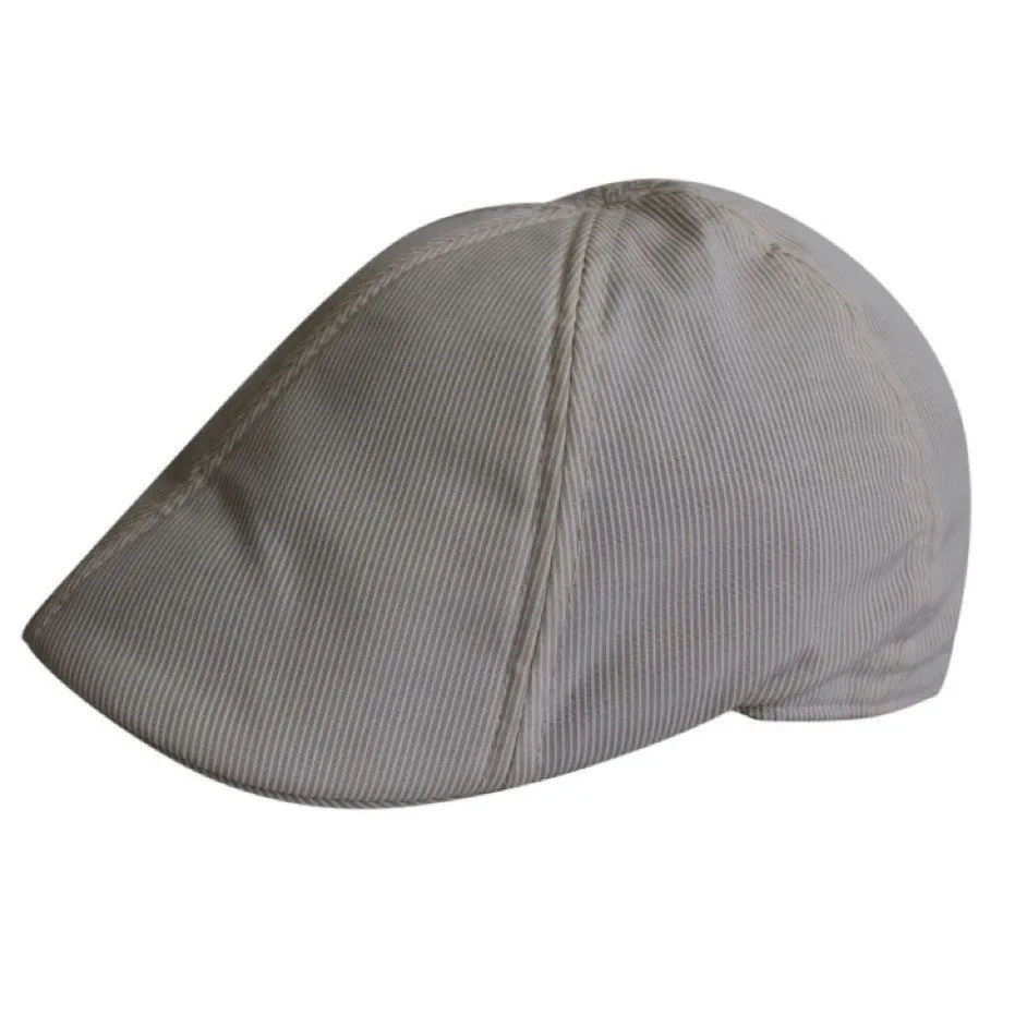 Kids The Seersucker Boston Scally Cap - Beige