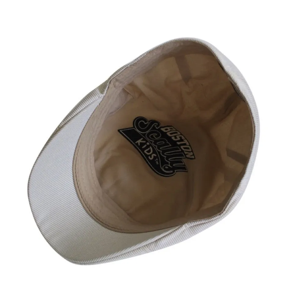 Kids The Seersucker Boston Scally Cap - Beige
