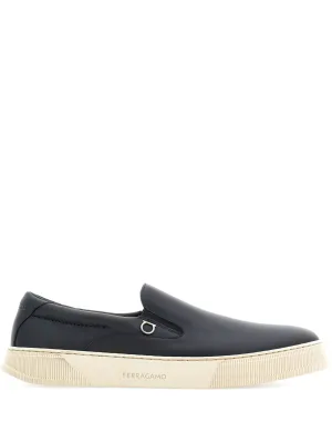 Leather slip on sneakers