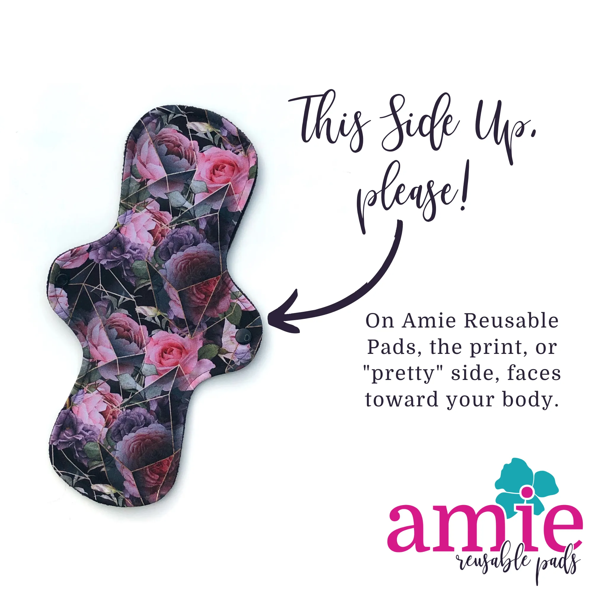 Light Absorbency Reusable Pads: Hydrangea