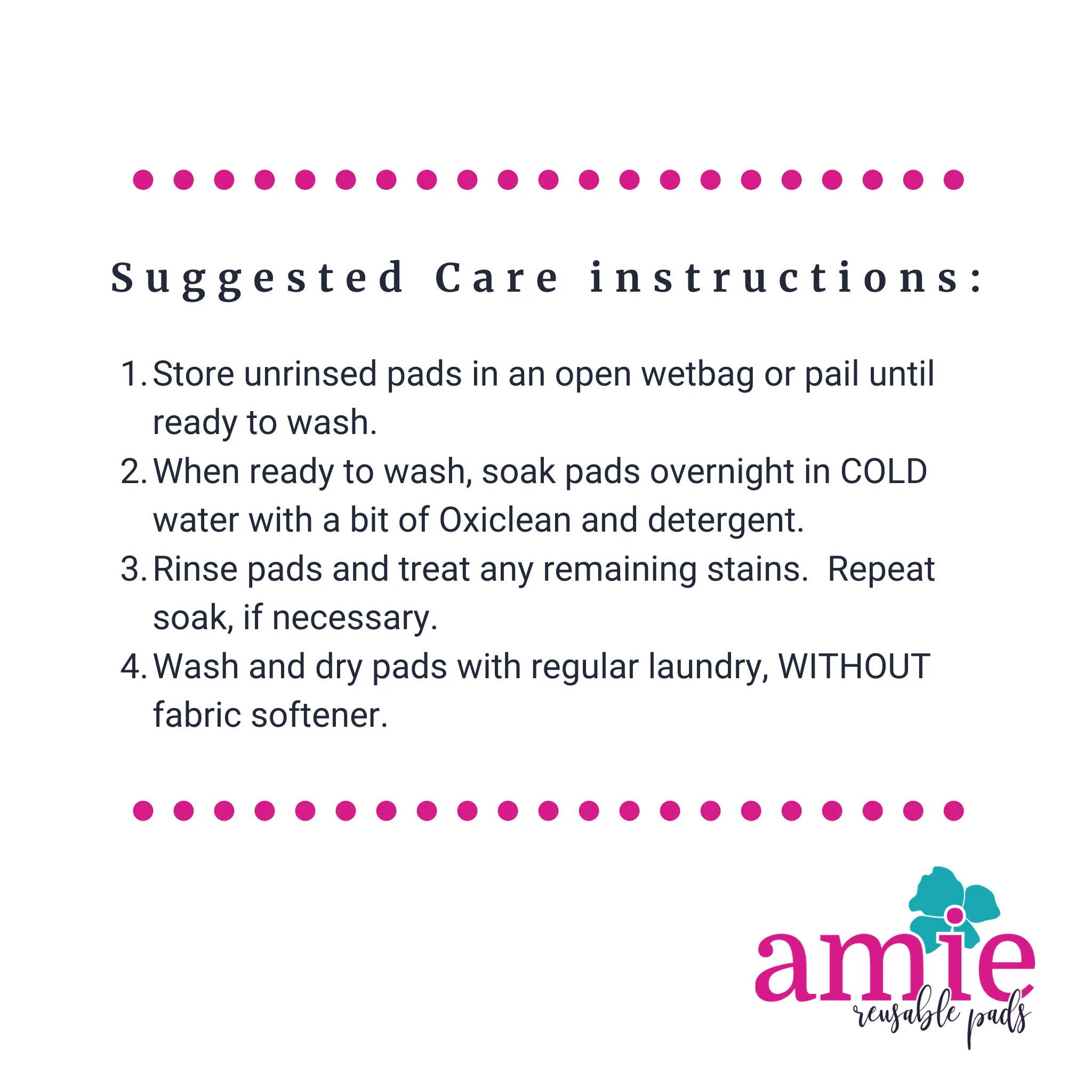 Light Absorbency Reusable Pads: Hydrangea
