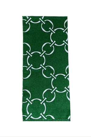 linked-up ivy green printed cloth guest towels