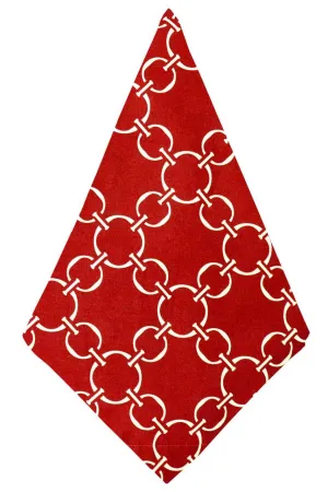 linked-up scarlet red printed cloth dinner napkins