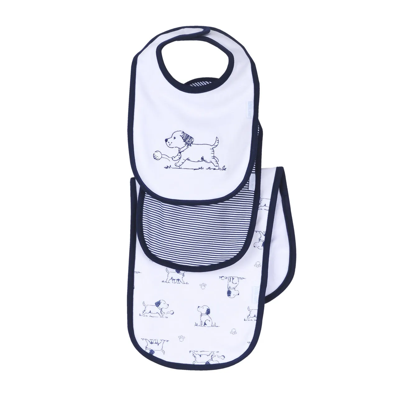 Little Me Puppy 2 Pc Bib   Burp Cloth