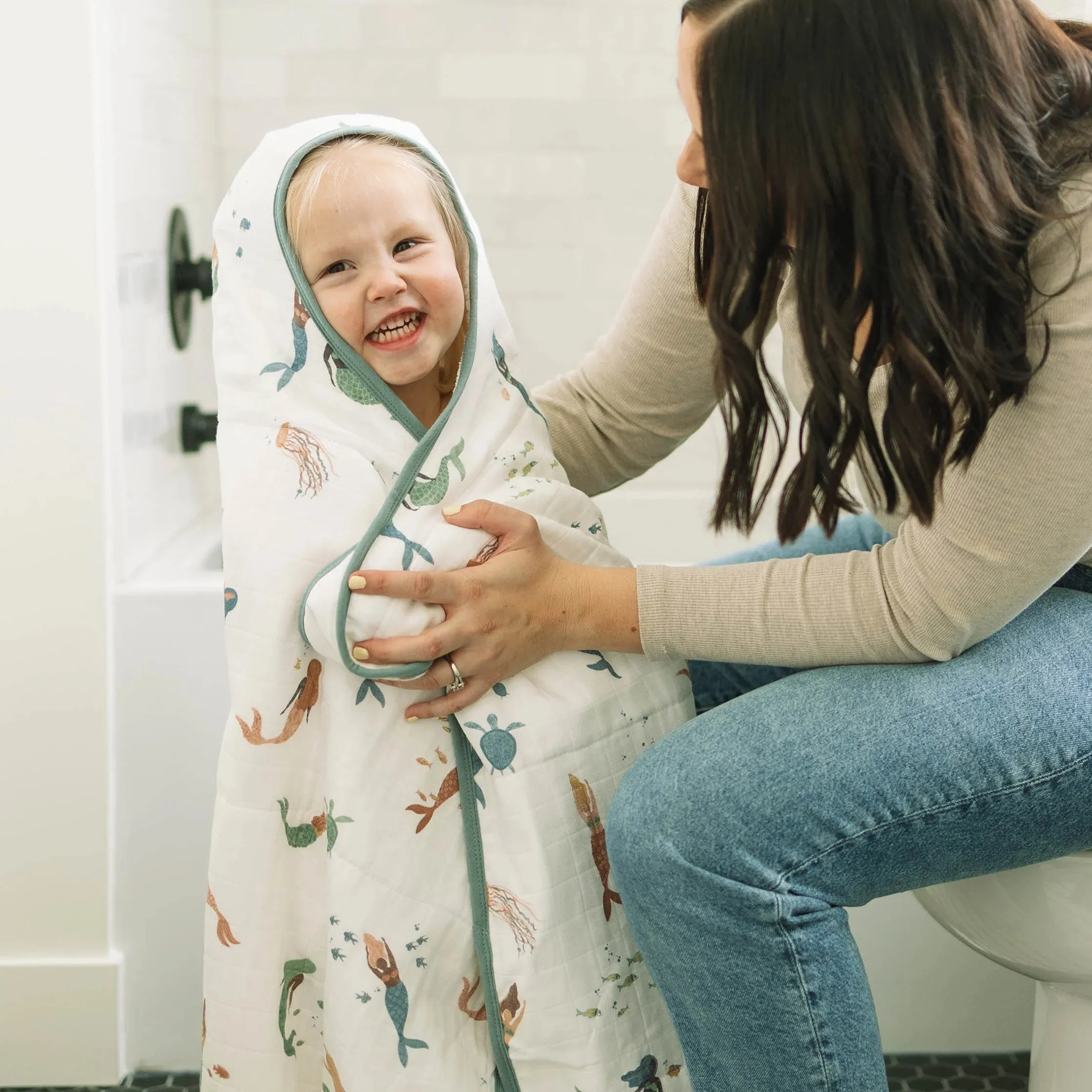 Little Unicorn Mermaids Toddler Hooded Towel
