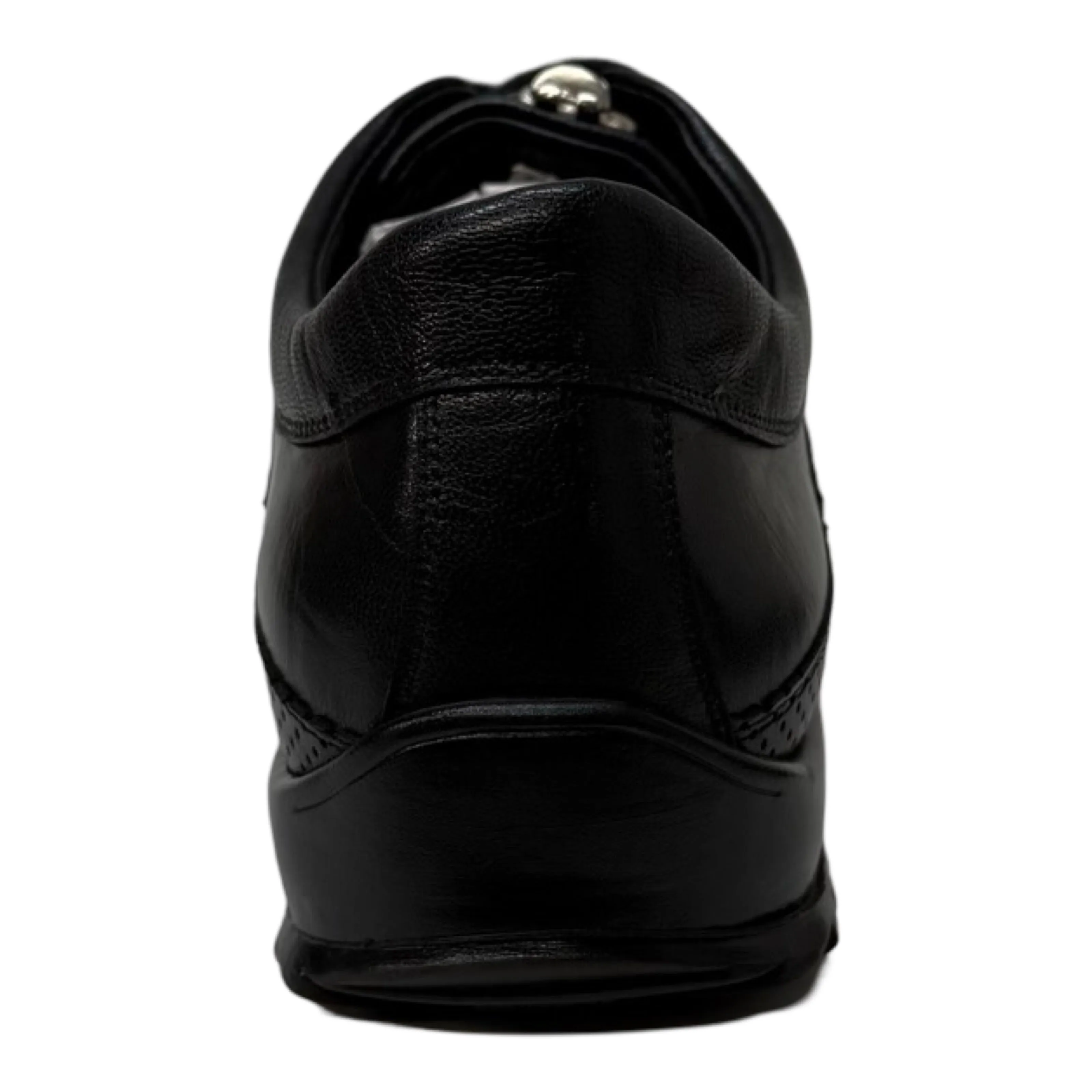 Los Altos Black Perforated Crocodile Tail Sneakers
