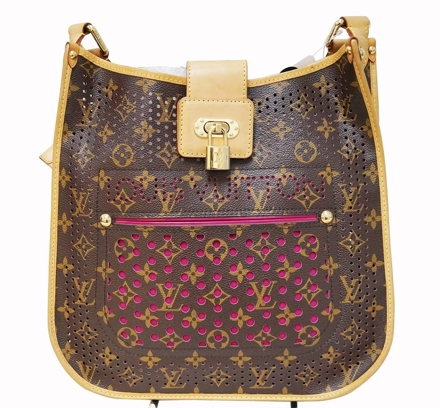 LOUIS VUITTON Monogram Perforated Musette Fuchsia Bag Limited Edition