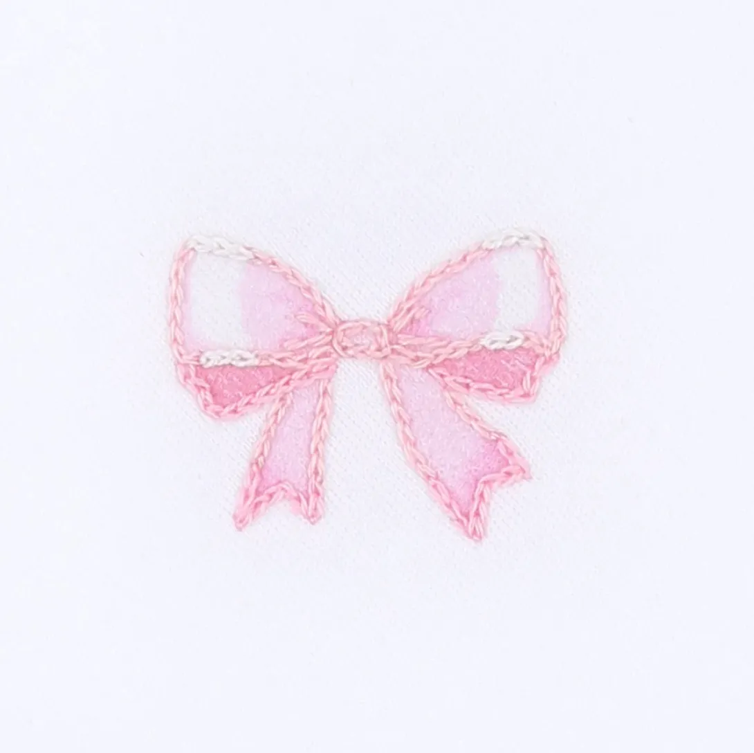 Magnolia Baby: Baby Bows Embroidered Ruffle Burp Cloth